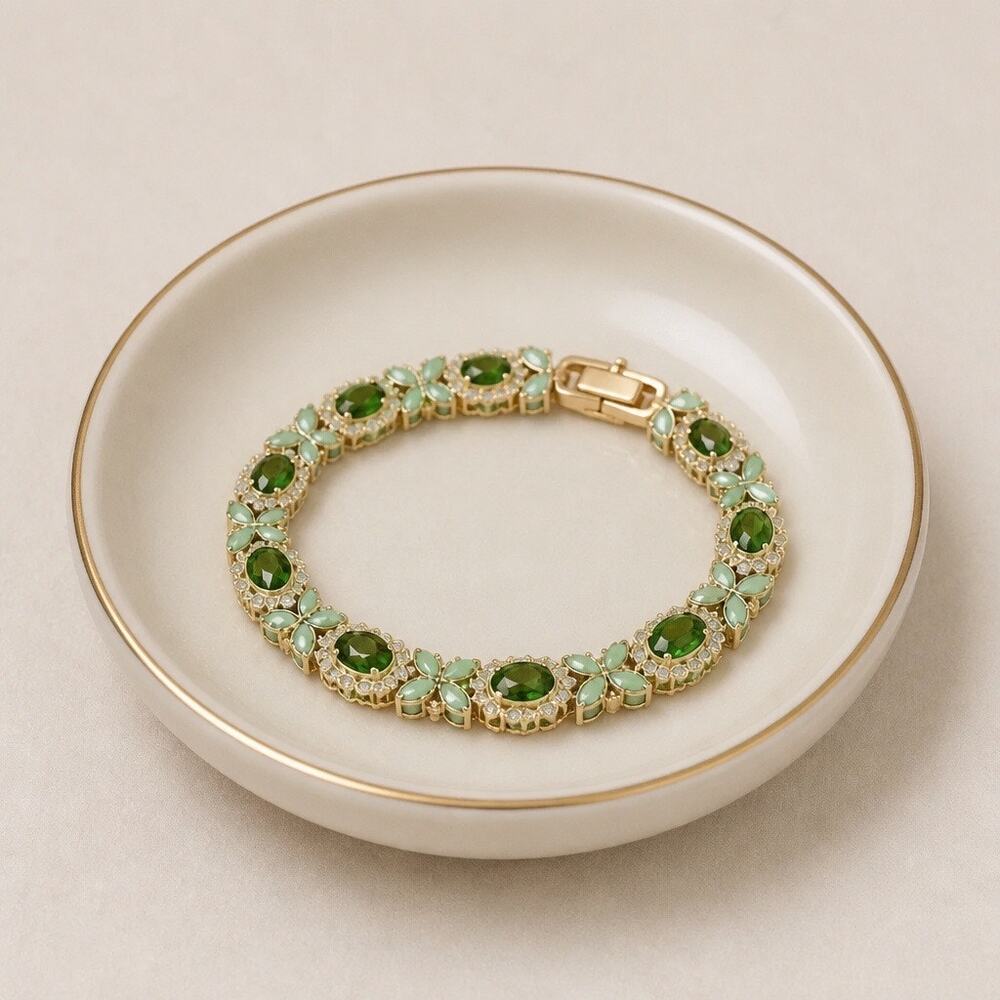 The Emerald Lattice Tennis Bracelet